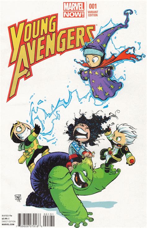 Young Avengers #1 Skottie Young Variant Marvel 2012 Ms America Kid Loki Wiccan – Ultimate Comics