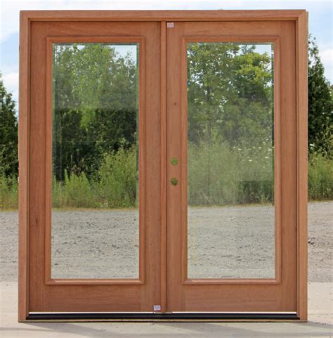 Clear Beveled Glass Exterior Double Doors