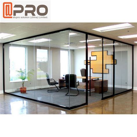 Aluminum Glass Office Partitions Frosted Glass Partitions Sound Proof