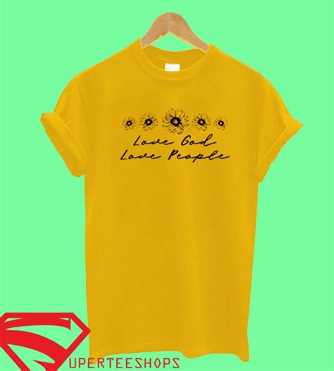 Love God Love People Gold Yellow T Shirt - Superteeshops