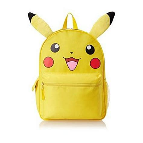 Pokémon - Backpack - Pokemon - Pikachu Face w/Ears School Bag New 837737 - Walmart.com - Walmart.com