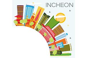 Incheon Skyline ~ Illustrations ~ Creative Market