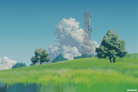 Blend Swap | ghibli style landscape