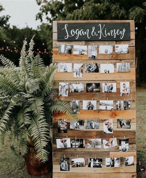 Engagement party photo display. DIY project. Engagement party ideas ...