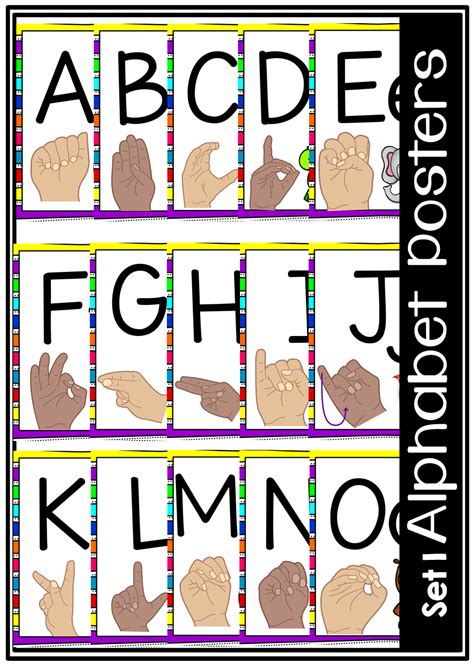 Sign Language Alphabet Posters | Sign language alphabet, Alphabet poster, Lettering alphabet