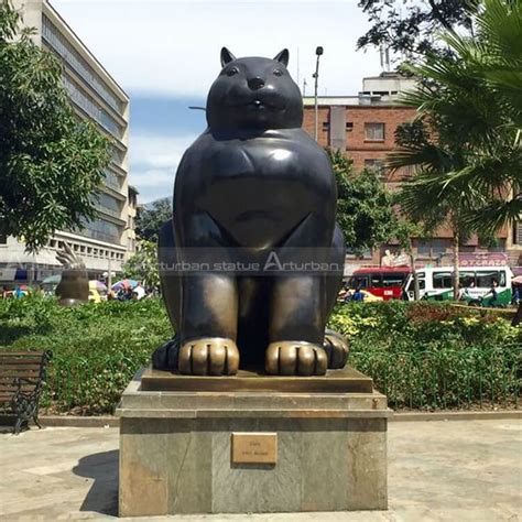 Fernando Botero Cat Sculpture Fat Animal Garden Statue