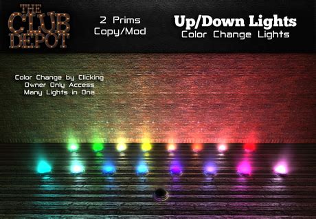 Second Life Marketplace - Club Xcite's Up/Down Night Club Lights w/Color Change from Club Depot