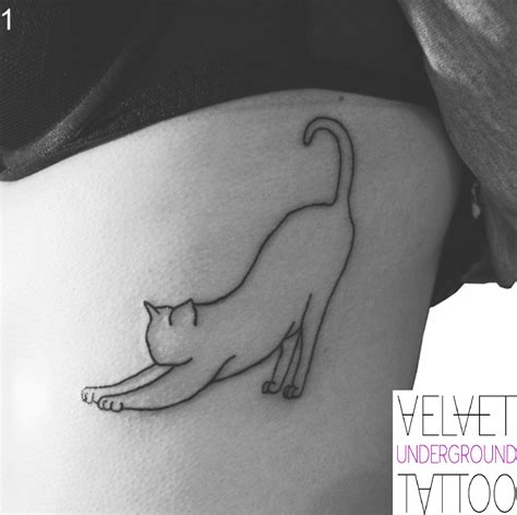 Simple minimalistic linework cat tattoo by Karen Buckley at Velvet ...