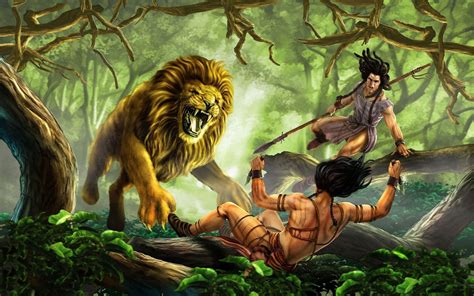 Man fighting with a lion, lion, woman and man painting #artistic ...