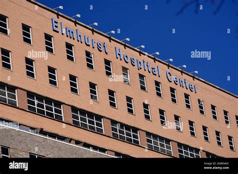 Thank You' Sign Appears at Elmhurst Hospital Center in Elmhurst, Queens, New York As a tribute ...