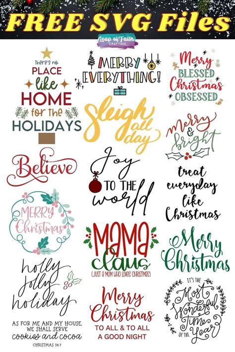 FREE Christmas Sayings SVG Files to Craft With Now! | Christmas svg files free, Cricut christmas ...