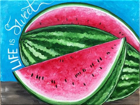 Watermelon Painting Watermelon Art Summer Art Watermelons | Etsy