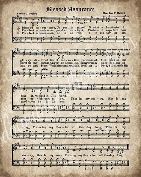 Old Hymn Print Set of 5, Printable Vintage Sheet Music, Amazing Grace, Old Rugged Cross, Instant ...