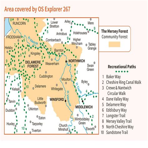 OS Map of Northwich & Delamere Forest | Explorer 267 Map | Ordnance ...