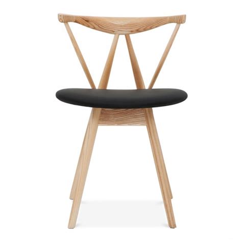 Kite Natural Wood Chair With Soft Pad PU Seat | Wood chair, Wooden ...