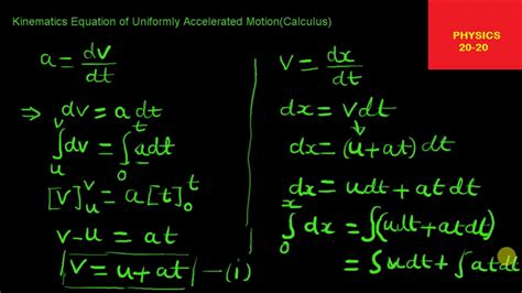 Kinematic Equation By CALCULUS - YouTube