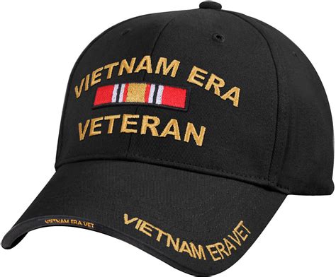 Black US Army Vietnam Era Veteran Vet Ribbon Baseball Hat Cap - Hats