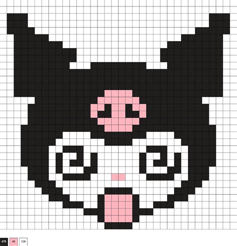 Kuromi Perler Bead Patterns | Pixel art pattern, Easy pixel art, Pixel art design