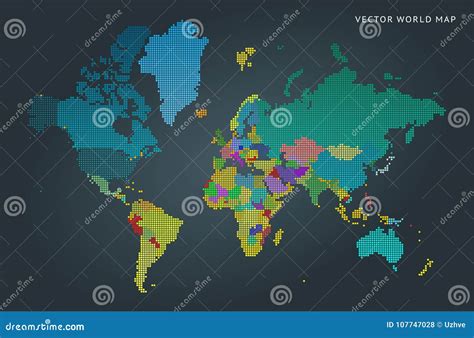 Abstract Map of the World with Countries Stock Vector - Illustration of abstract, australia ...