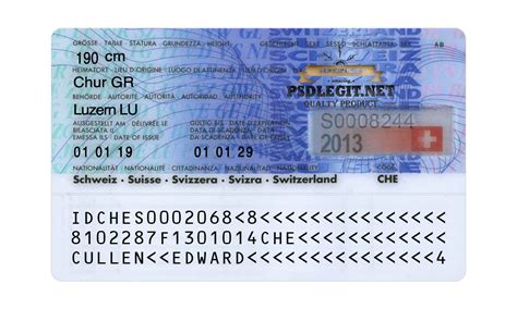 Switzerland ID Card PSD Template - PSDLEGIT