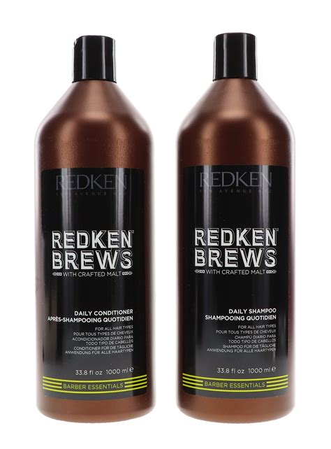 Redken Brews Daily Shampoo 33.8 oz and Daily Conditioner 33.8 oz Combo Pack