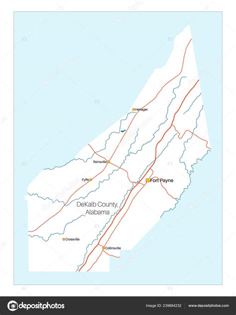 Detailed Large Map Dekalb County Alabama Usa Stock Vector Image by ©Malachy666 #239884232