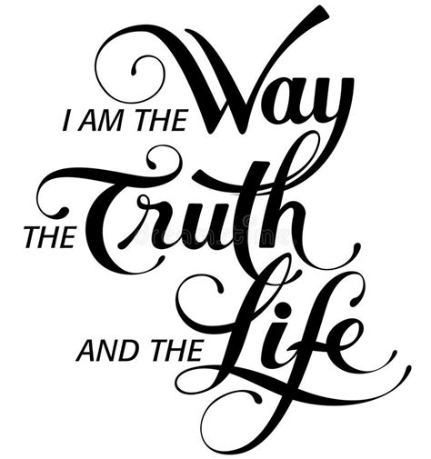 Way Truth Life - Custom Calligraphy Text Stock Vector - Illustration of spencerian, christ ...