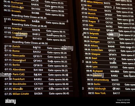 Departure Board, Terminal 5, Heathrow airport, London, England Stock Photo - Alamy