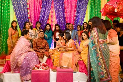 Pre-wedding festivities with bold color palette for NYC Indian wedding