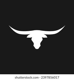 Longhorn Logo Vector Icon Illustration Handmade Stock Vector (Royalty ...