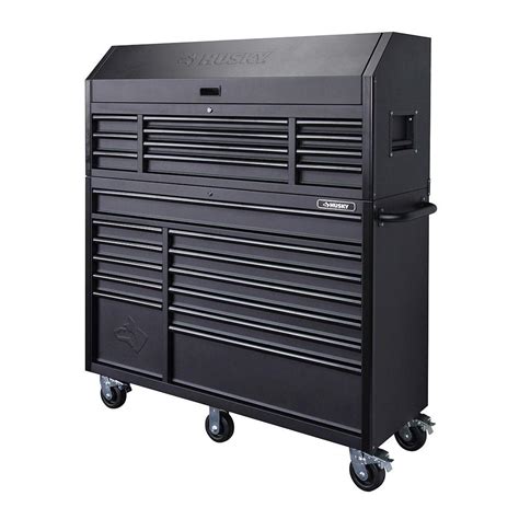 Husky 56 in. 23-Drawer Tool Chest and Rolling Cabinet Set, Textured ...