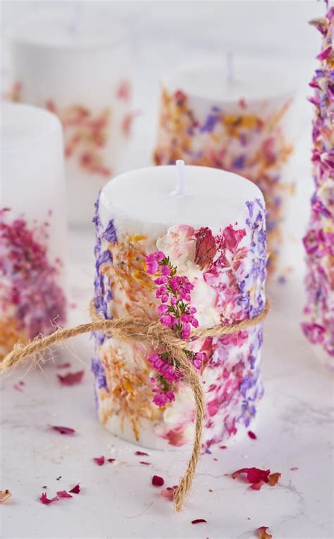 DIY Galentine's Day Party Favors | Bouqs Blog | Dried flower candles, Pressed flower candles ...