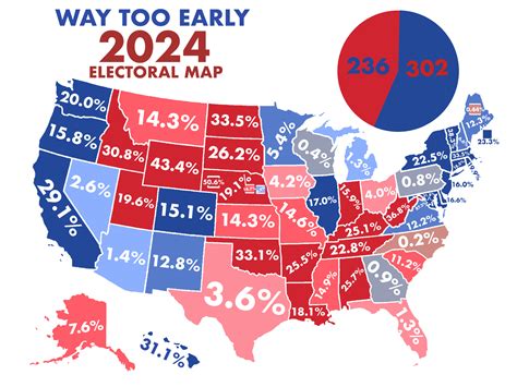 WAY too early 2024 electoral map (With margins!) : r/MapPorn