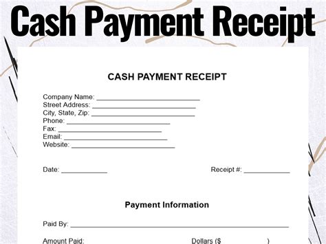 Cash Payment Receipt, Cash Payment Receipt Forms, Cash Payment Receipt ...