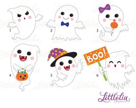 Cute Ghost Ghost Clipart Halloween Clipart 16060 - Etsy | Halloween kinder, Halloween bilder ...