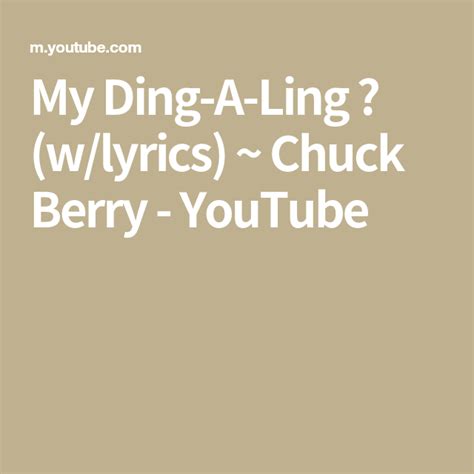 My Ding A Ling Lyrics - Tribuntech