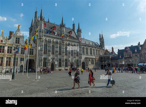 Square in front of city hall in Bruges, Belgium Stock Photo - Alamy