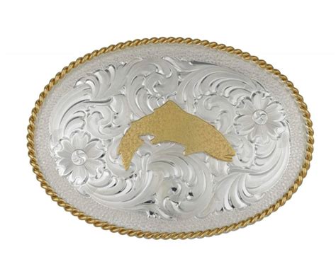 simms-simms-silver-trout-belt-buckle - Peninsula Outfitters