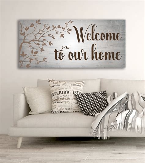 Home Wall Art: Welcome To Our Home V3 (Wood Frame Ready To Hang ...