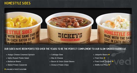 Dickey's Barbecue Pit menu in Bryant, Arkansas, USA