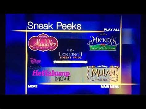 Sneak Peeks Menu From Oliver & Company 2004 DVD - YouTube