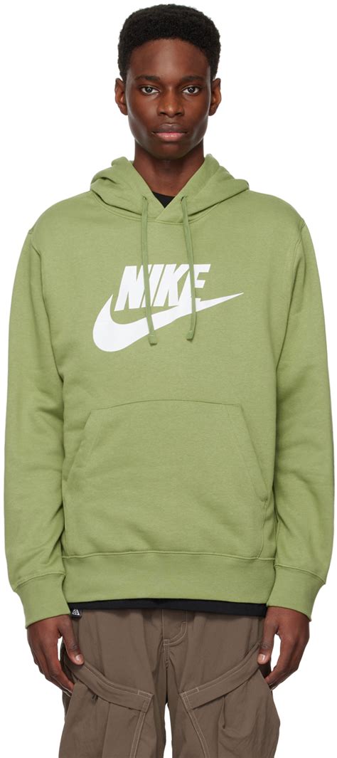 Green Drawstring Hoodie by Nike on Sale