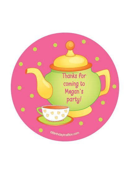 Tea Party Personalized Stickers (sheet of 12) | Tea party decorations, Tea party, Girls tea party