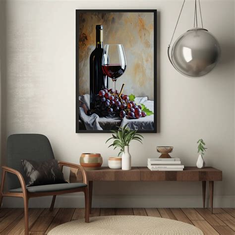 Red Wine Bar Wall Decor Home Bar Decor Wine Lover Artwork Framed Red Wine Bar Wall Art Extra ...