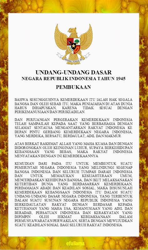 Teks / Naskah Pembukaan UUD 1945 Yang Benar dan Lengkap - Info Dari Ops