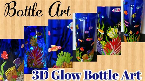 Bottle Art//3D Bottle Art//Blue bottle Art//DIY Easy bottle Art - YouTube