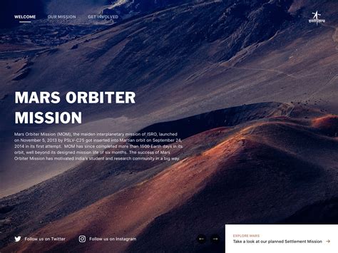 Mars Orbiter Mission - Landing Page by Gautam Krishnan on Dribbble