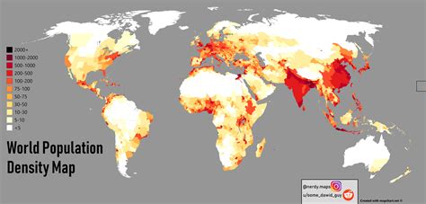 World Population Density map [OC] : r/MapPorn