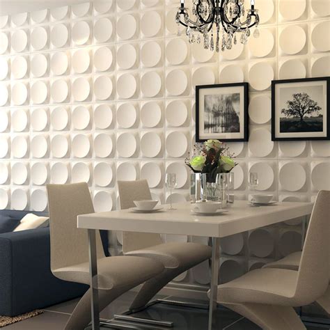 Modern 3D White Wall Panels, Moon Surface Design, 12 Tiles 32 SF