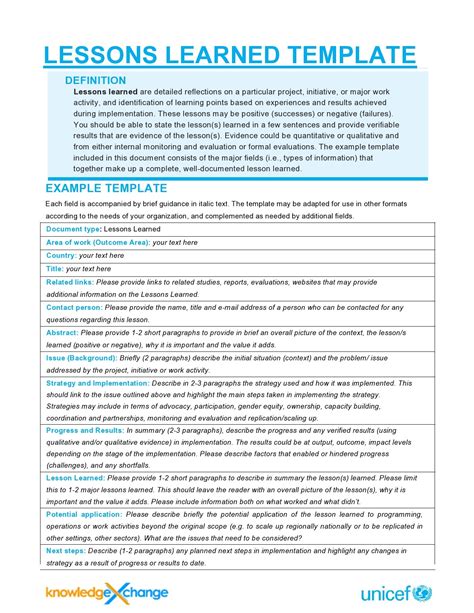 48 Best Lessons Learned Templates [Excel, Word] ᐅ TemplateLab